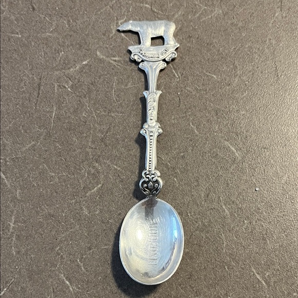 Other - 90 Silver Marked Decorative Spoon with Bear Handle 4.5”Cochrane Ont